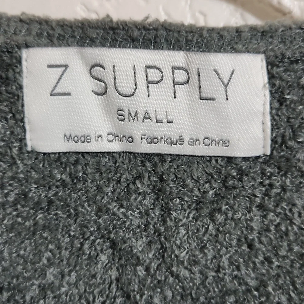 Z SUPPLY FEATHER KNIT CARDIGAN GREEN OPEN CARDIGAN POCKETS Size SMALL - Picture 6 of 9